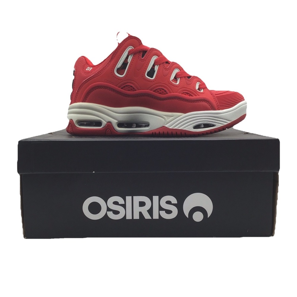 Osiris D3 2001 Red Rizing Sun Skate Shoes Mens Size 6.5 Rare Chunky Sneakers